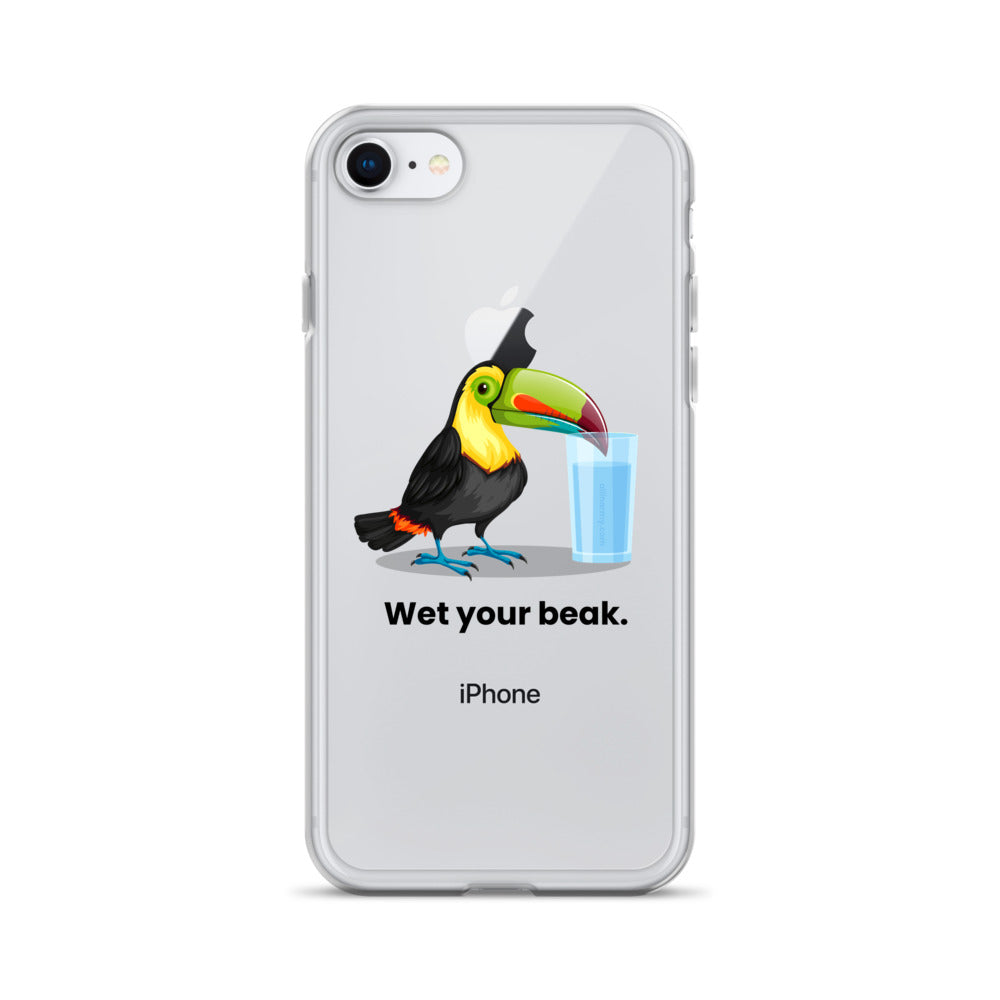 Wet Your Beak (BLACK text) iPhone Case
