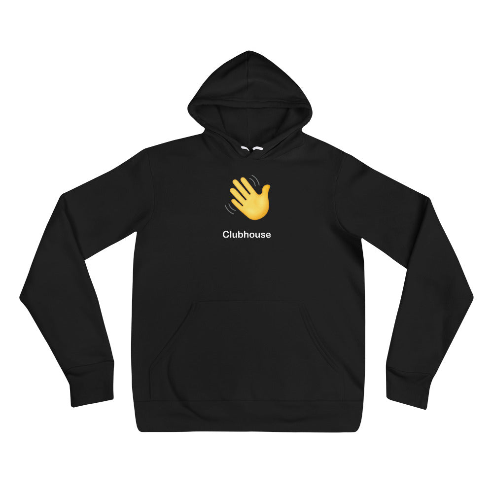 Clubhouse Hand Wave Logo - Tech Hoodie