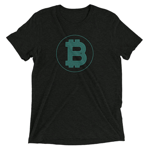 Bitcoin Wireframe - Blue - Crypto Tee Shirt