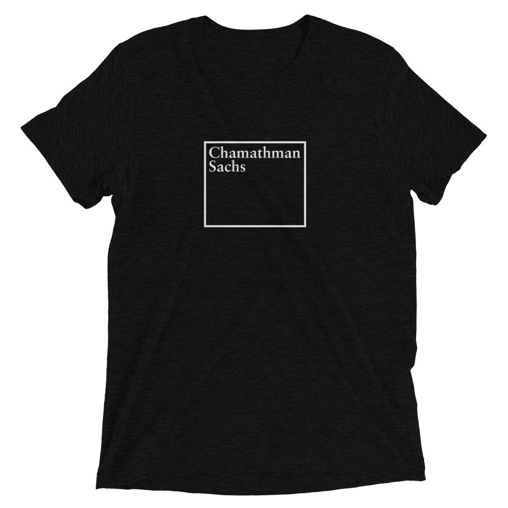 Chamathman Sachs - (Chamath Palihapitiya Goldman Sachs Parody) Short sleeve t-shirt