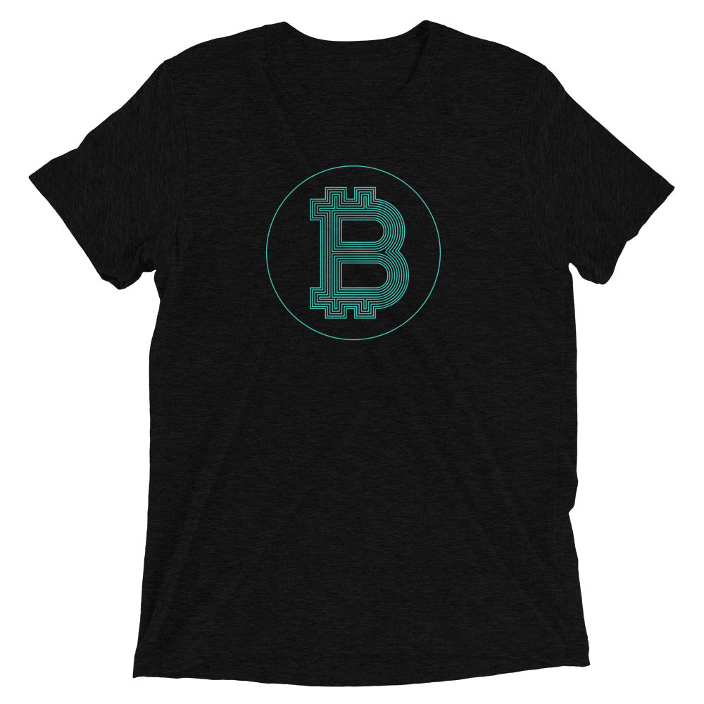 Bitcoin Wireframe - Blue - Crypto Tee Shirt