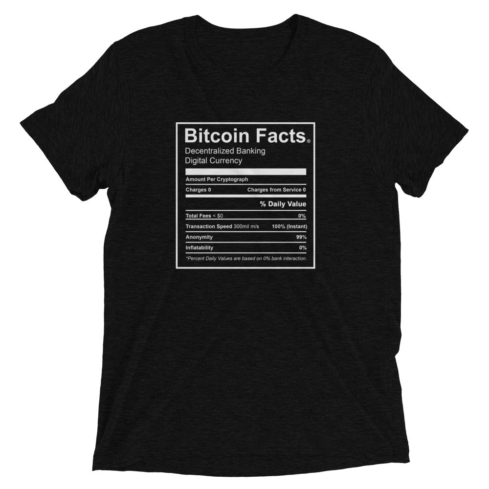 Bitcoin Nutrition Facts - Crypto Tee Shirt