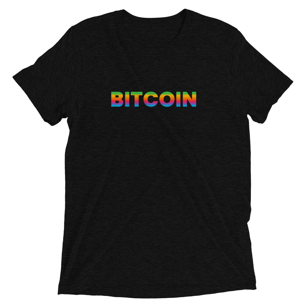 Bitcoin Rainbow Retro Apple Colors - Crypto Tee Shirt