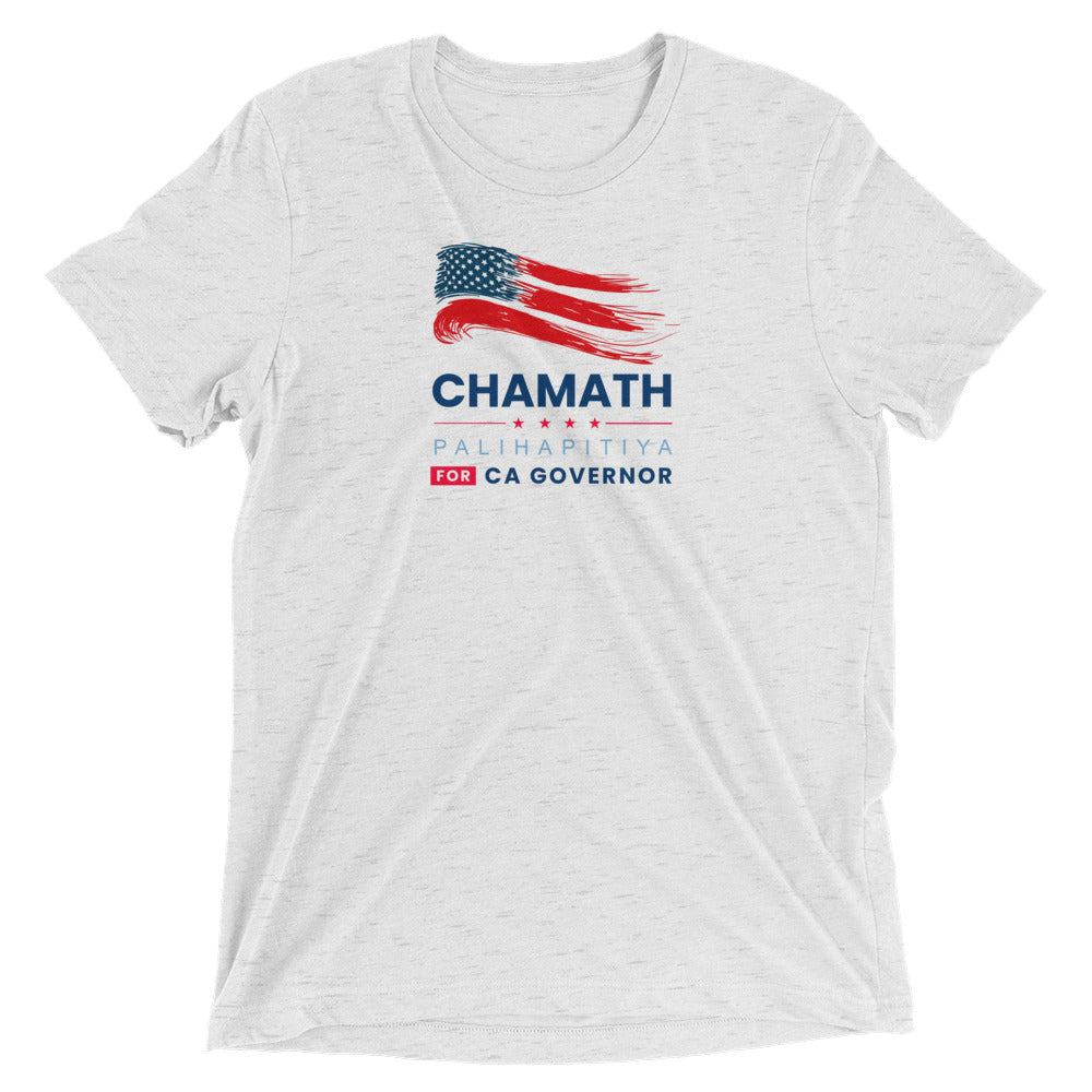 Chamath Palihapitiya For Governor of California - Recall Gavin Newsom - Flag Edition Tee Shirt